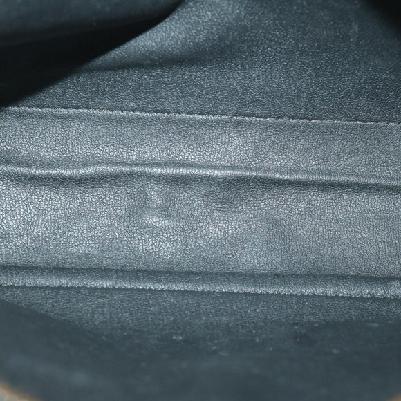 MCM Vicetos Logogram Clutch Bag PVC Black Auth 68192