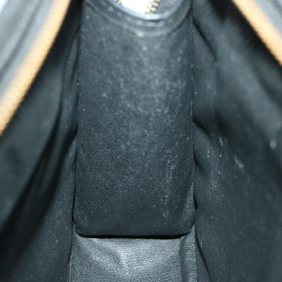 MCM Vicetos Logogram Clutch Bag PVC Black Auth 68192