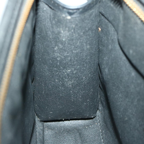 MCM Vicetos Logogram Clutch Bag PVC Black Auth 68192