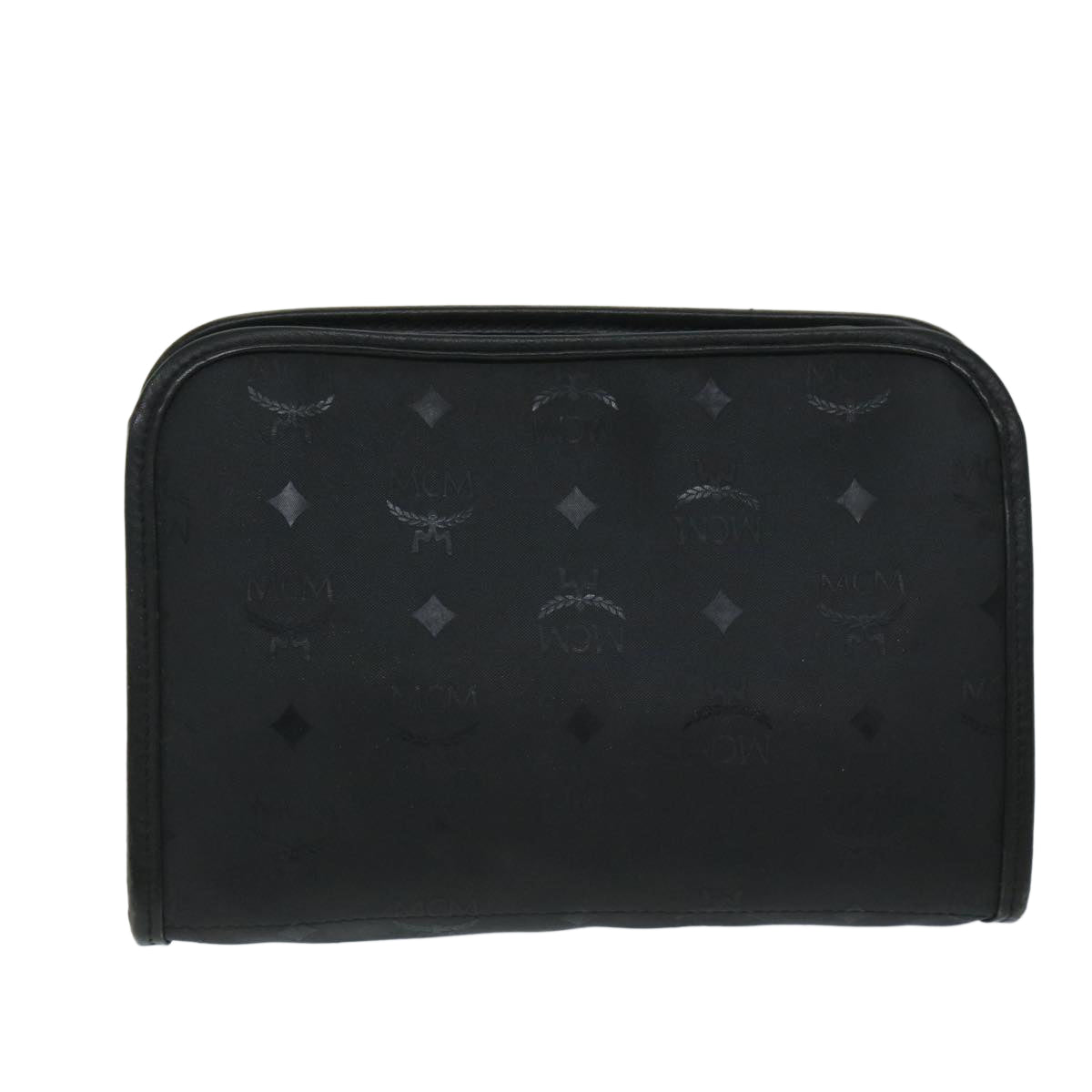 MCM Vicetos Logogram Clutch Bag PVC Black Auth 68192 - 0