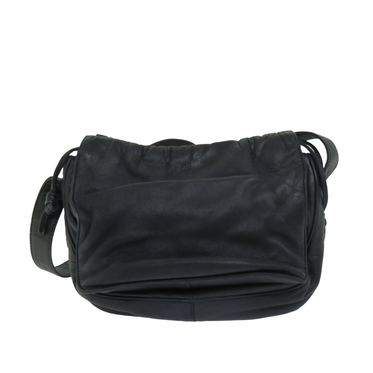LOEWE anagram Shoulder Bag Leather Navy Auth 68193 - 0