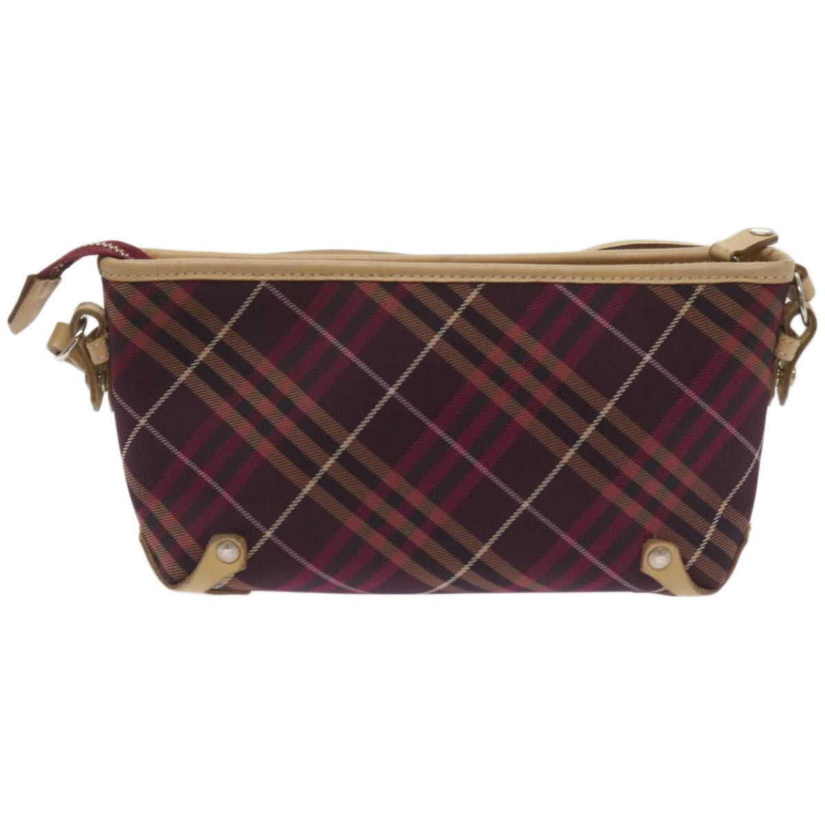 BURBERRY Nova Check Shoulder Bag Nylon Red Auth 68194 - 0