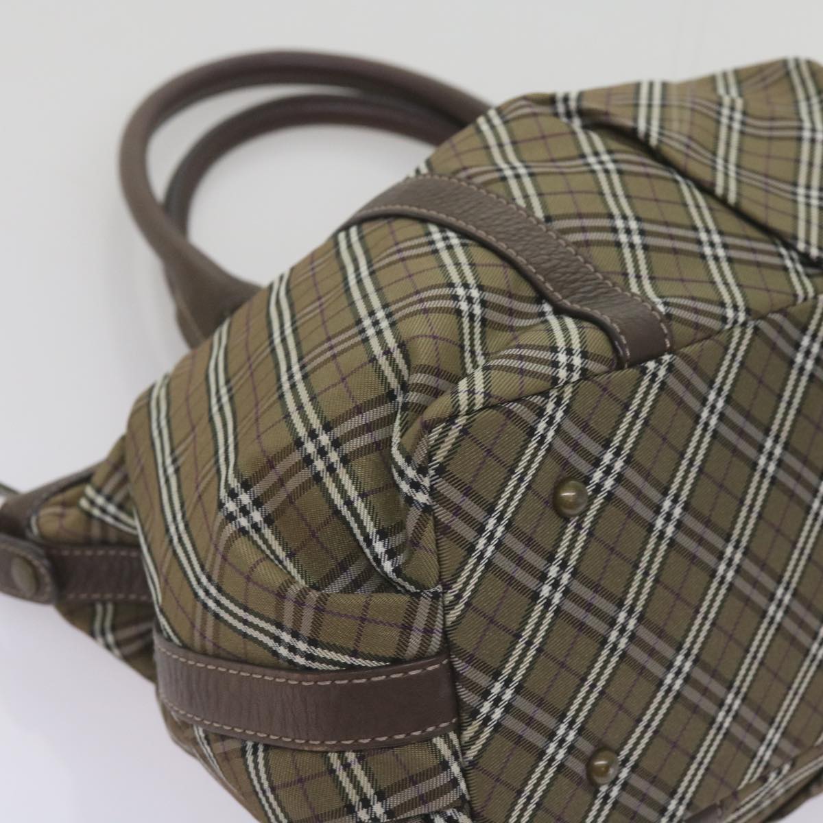 BURBERRY Nova Check Hand Bag Canvas Brown Auth 68198