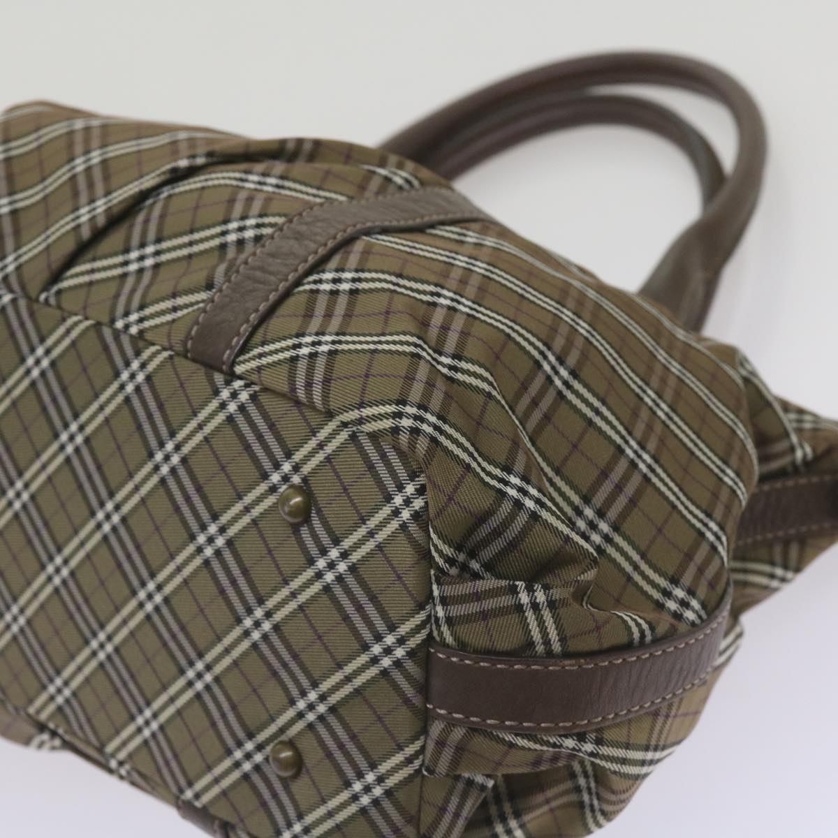 BURBERRY Nova Check Hand Bag Canvas Brown Auth 68198