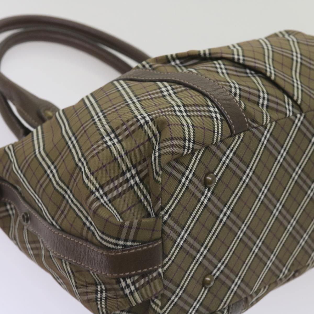 BURBERRY Nova Check Hand Bag Canvas Brown Auth 68198