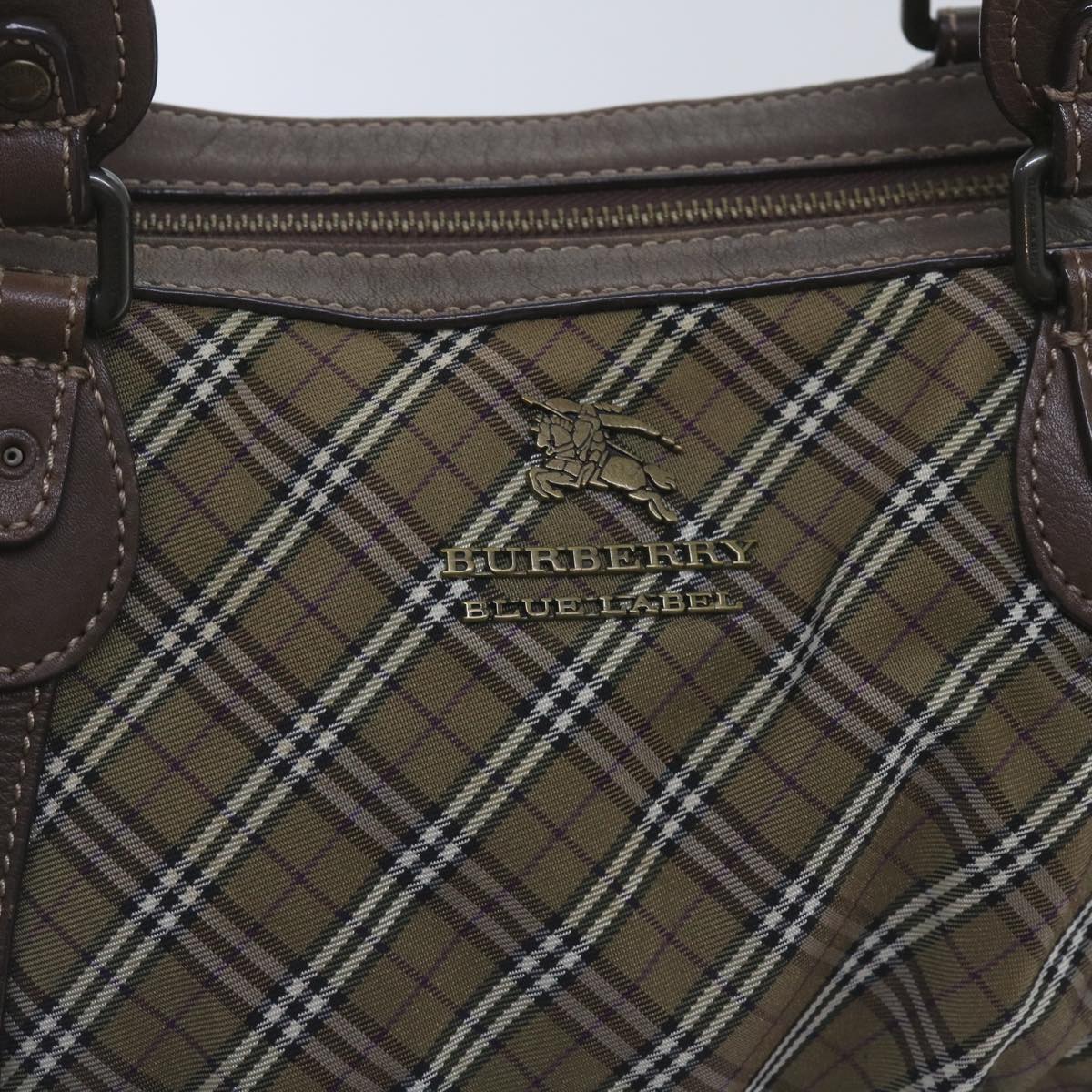 BURBERRY Nova Check Hand Bag Canvas Brown Auth 68198