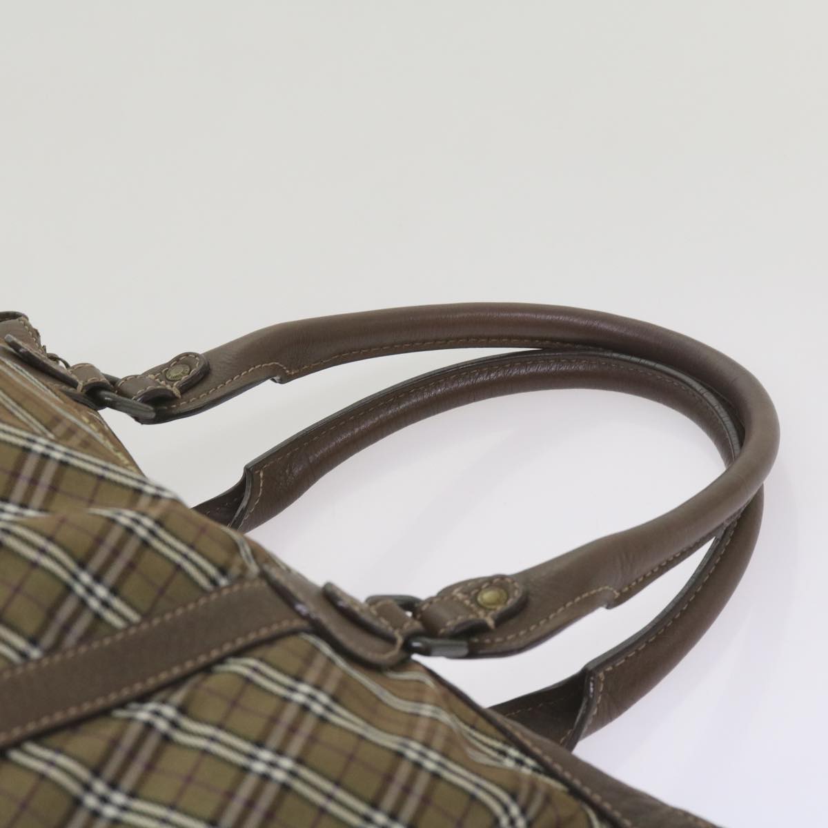 BURBERRY Nova Check Hand Bag Canvas Brown Auth 68198