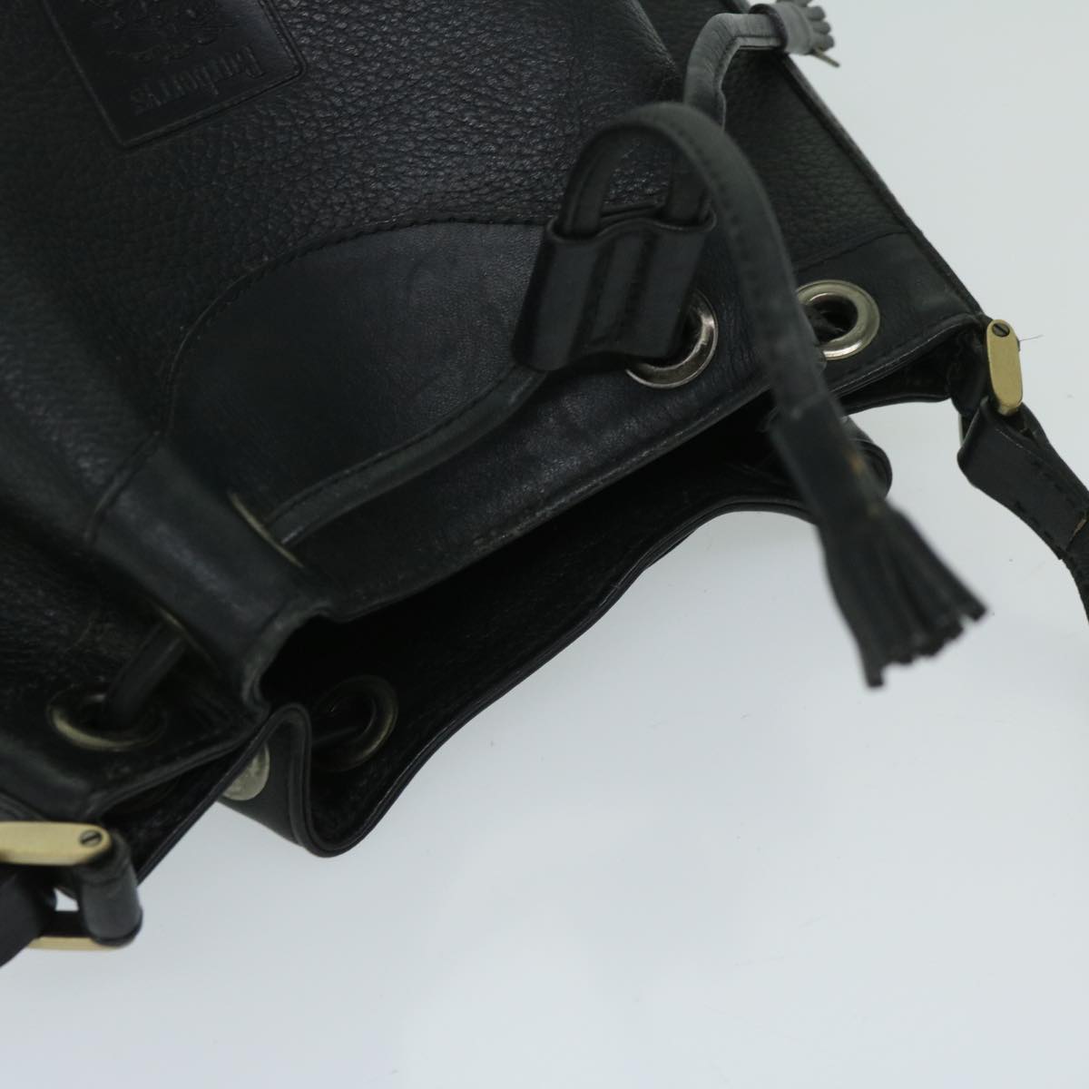 Burberrys Shoulder Bag Leather Black Auth 68201