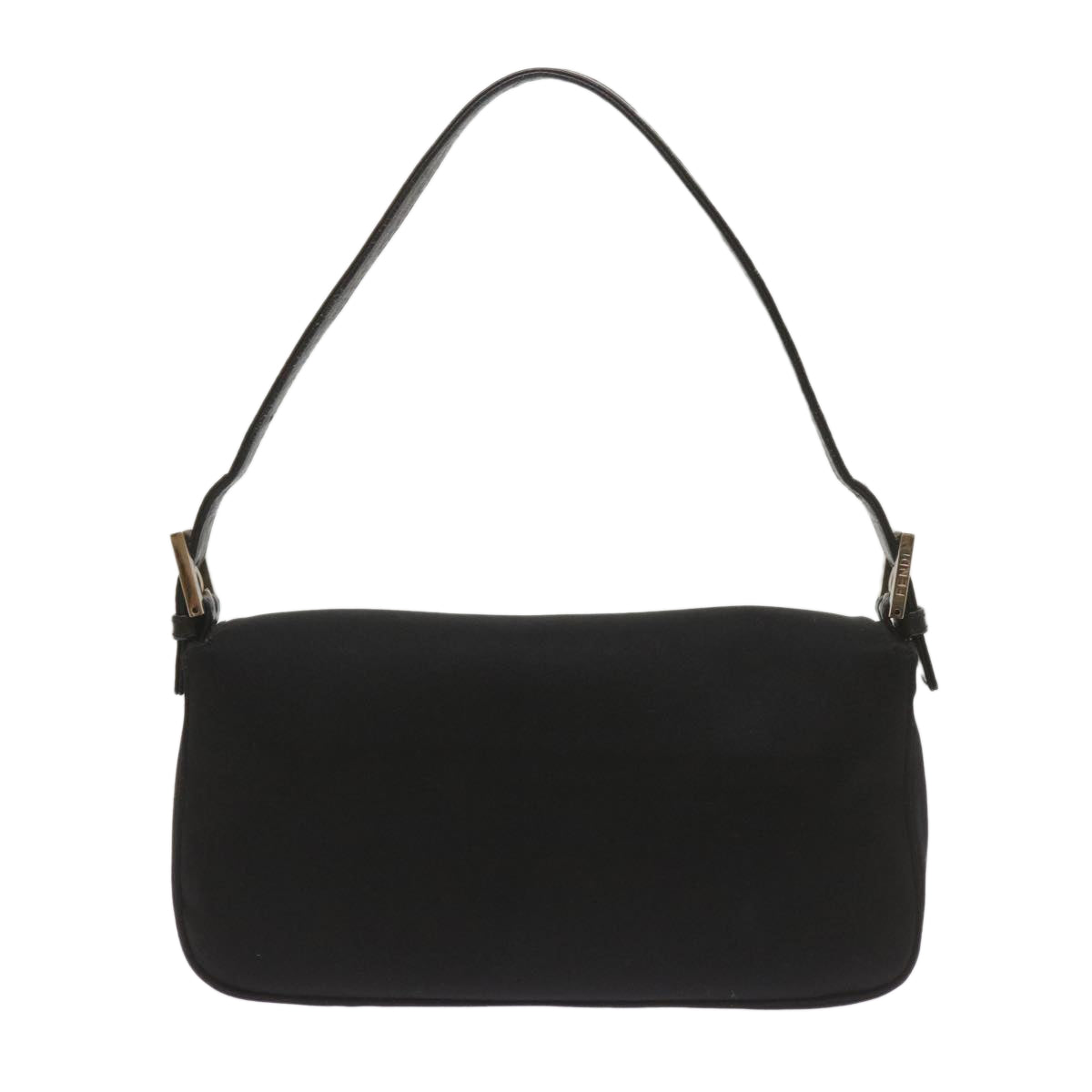 FENDI Mamma Baguette Shoulder Bag Nylon Black Auth 68214 - 0