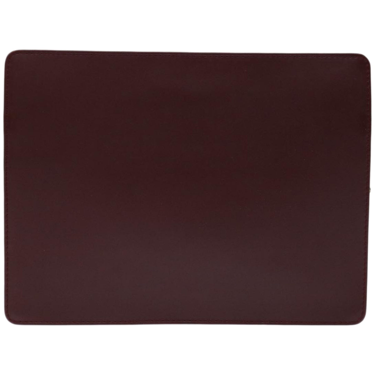 CARTIER Clutch Bag Leather Wine Red Auth 68226 - 0