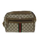 GUCCI GG Supreme Web Sherry Line Shoulder Bag PVC Beige 68 02 005 Auth 68227-13