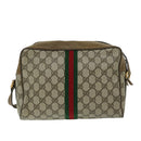 GUCCI GG Supreme Web Sherry Line Shoulder Bag PVC Beige 68 02 005 Auth 68227-2