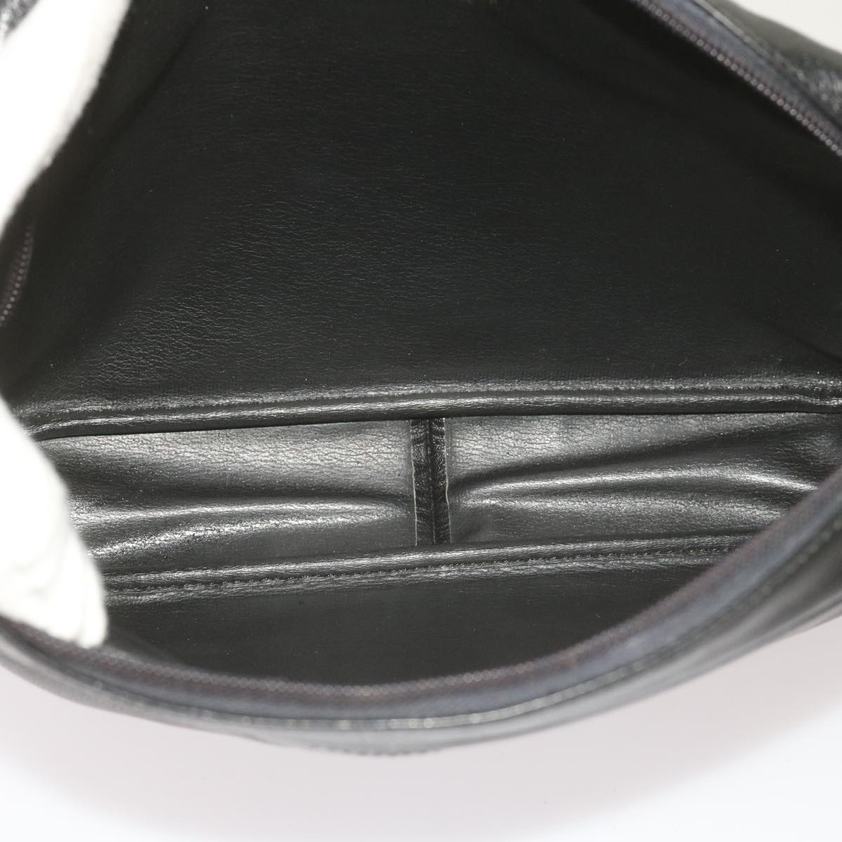 Christian Dior Shoulder Bag Leather Black Auth 68230