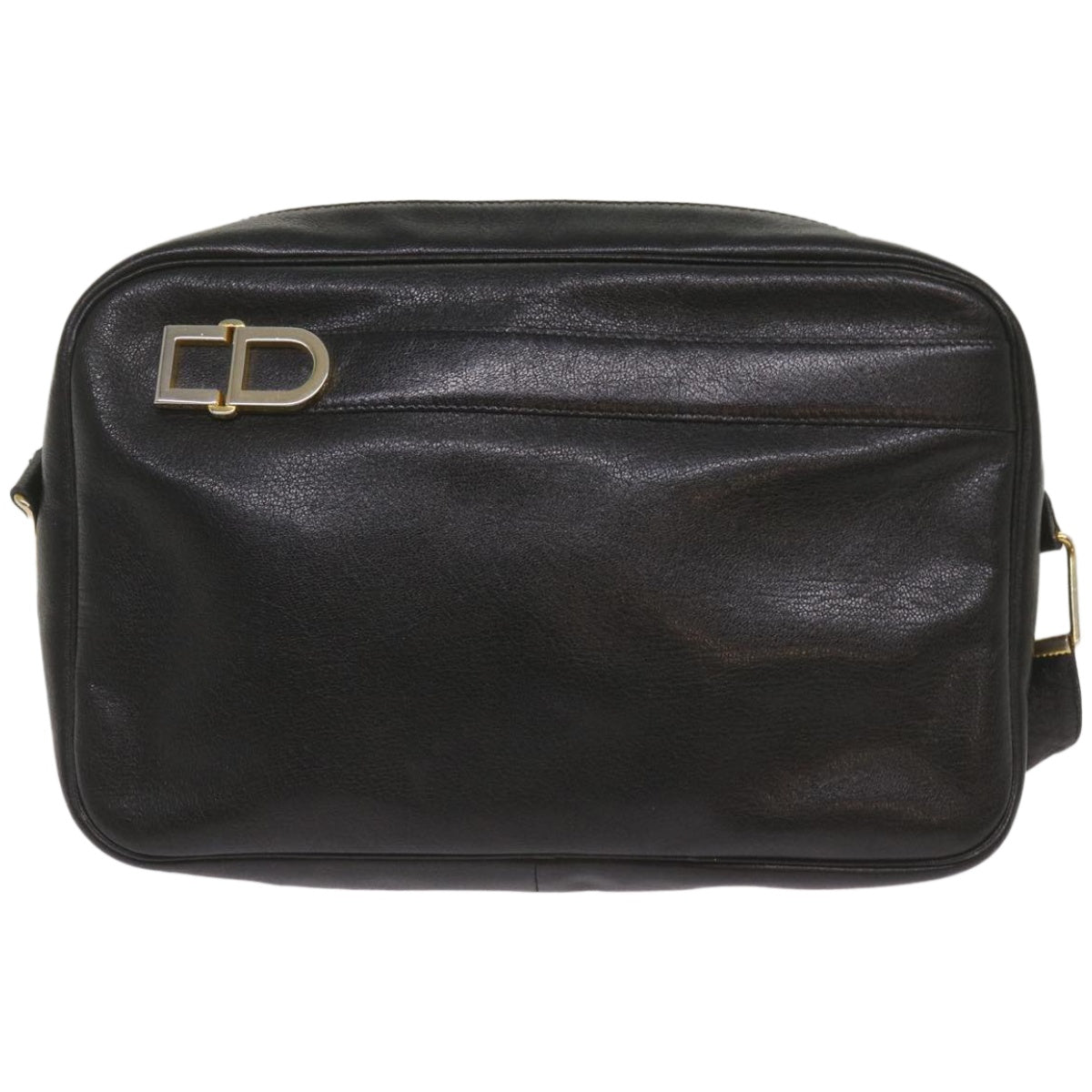 Christian Dior Shoulder Bag Leather Black Auth 68230