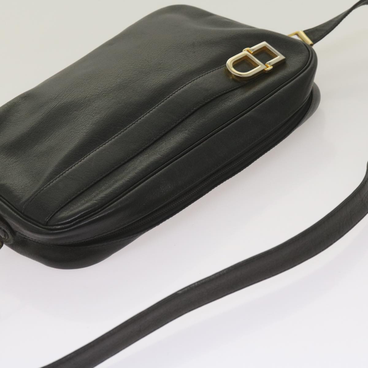 Christian Dior Shoulder Bag Leather Black Auth 68230