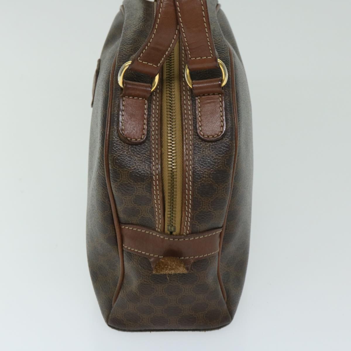 CELINE Macadam Canvas Hand Bag PVC Brown Auth 68231