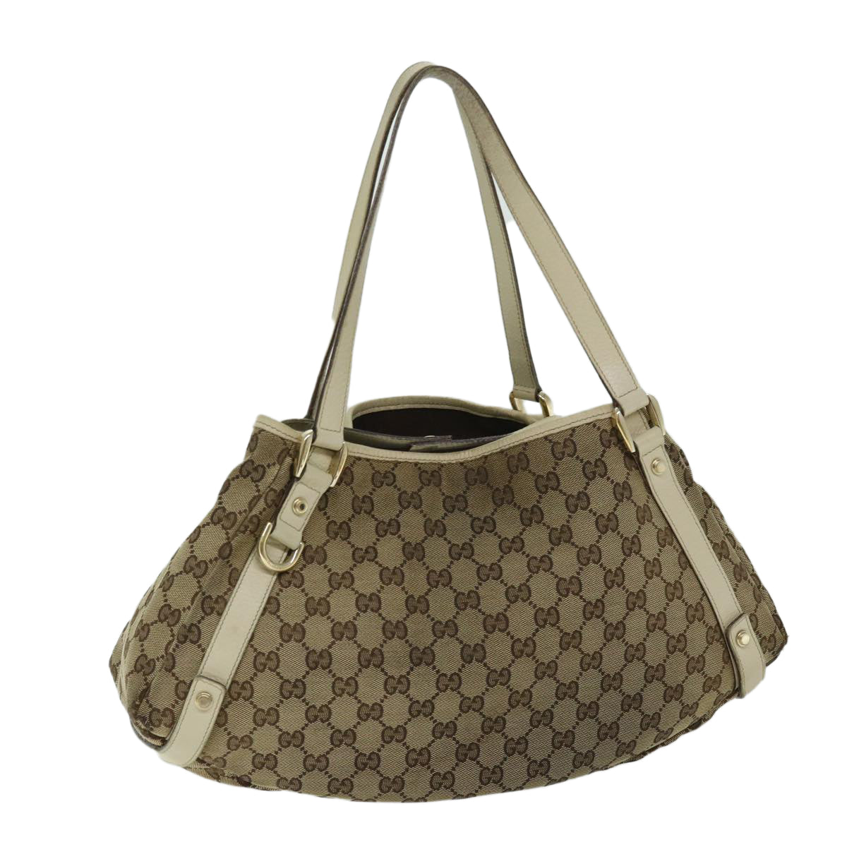 GUCCI GG Canvas Shoulder Bag Beige Auth 68243