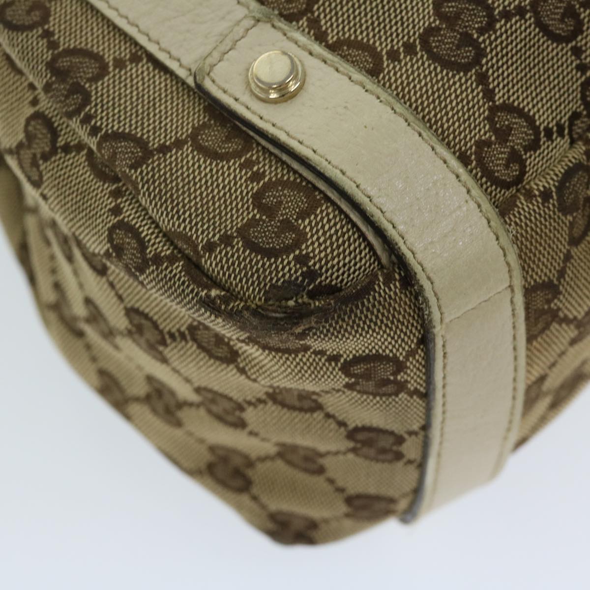 GUCCI GG Canvas Shoulder Bag Beige Auth 68243