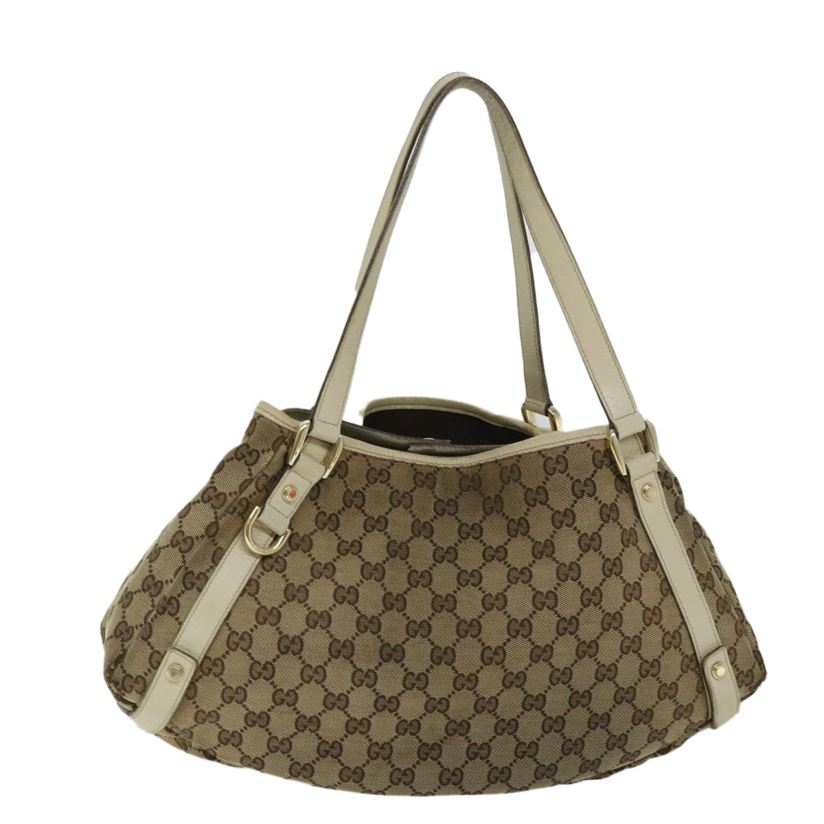 GUCCI GG Canvas Shoulder Bag Beige Auth 68243