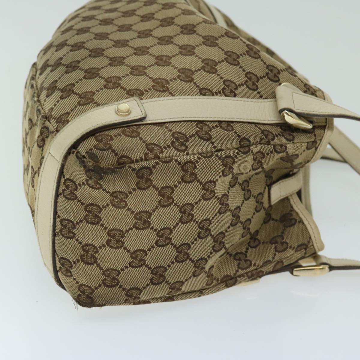 GUCCI GG Canvas Shoulder Bag Beige Auth 68243