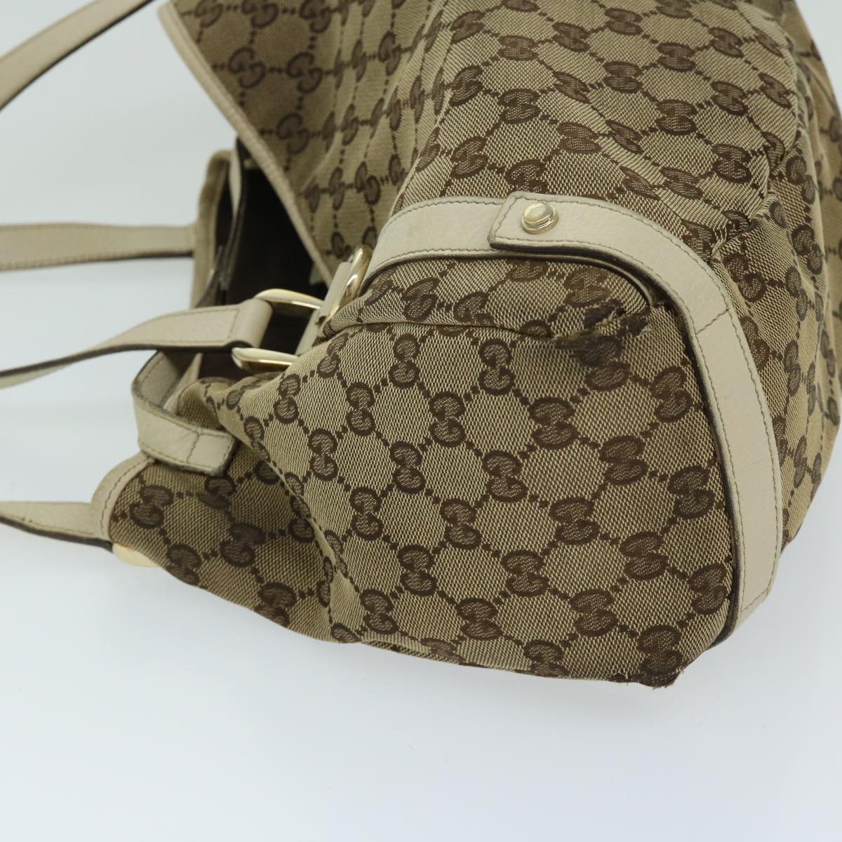 GUCCI GG Canvas Shoulder Bag Beige Auth 68243