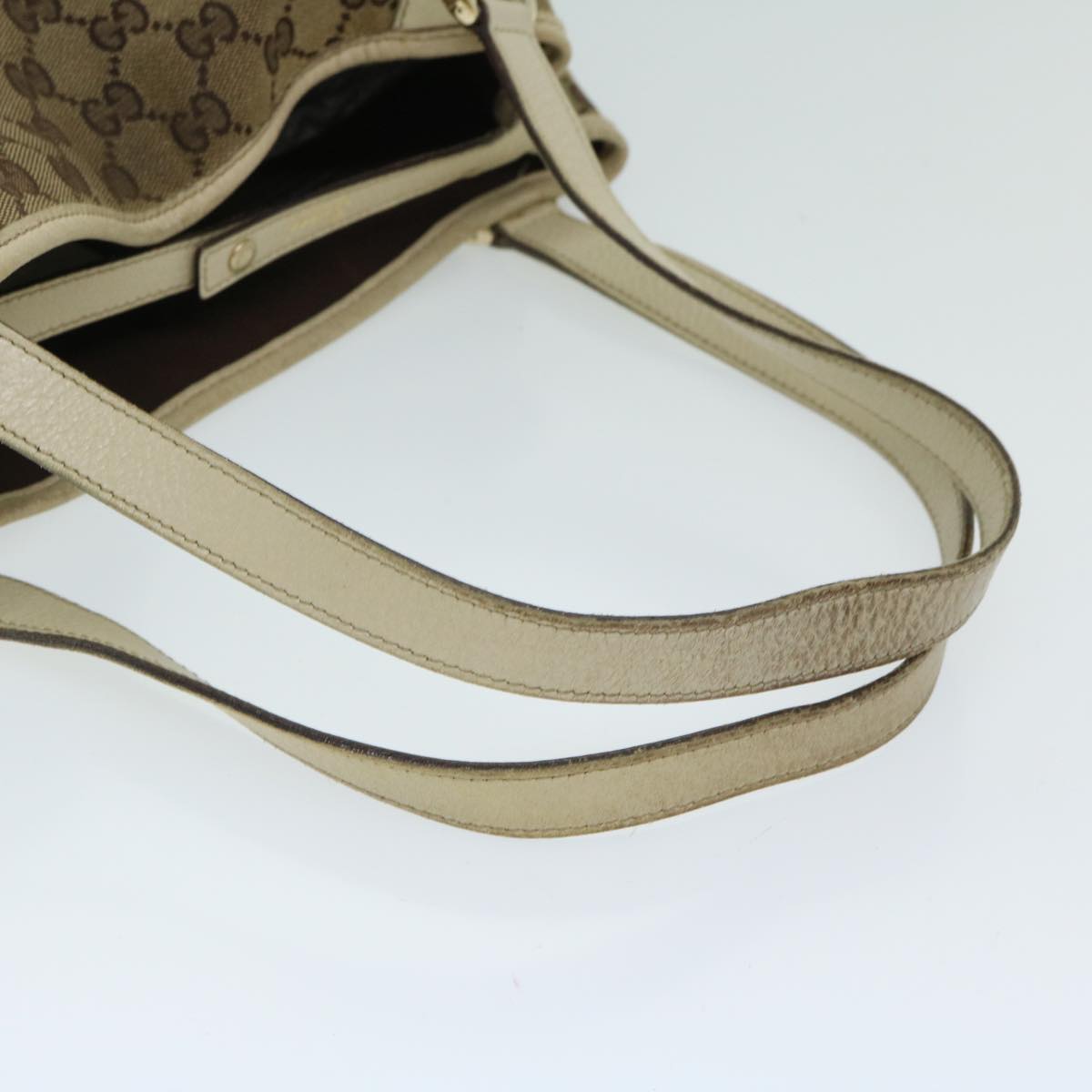 GUCCI GG Canvas Shoulder Bag Beige Auth 68243