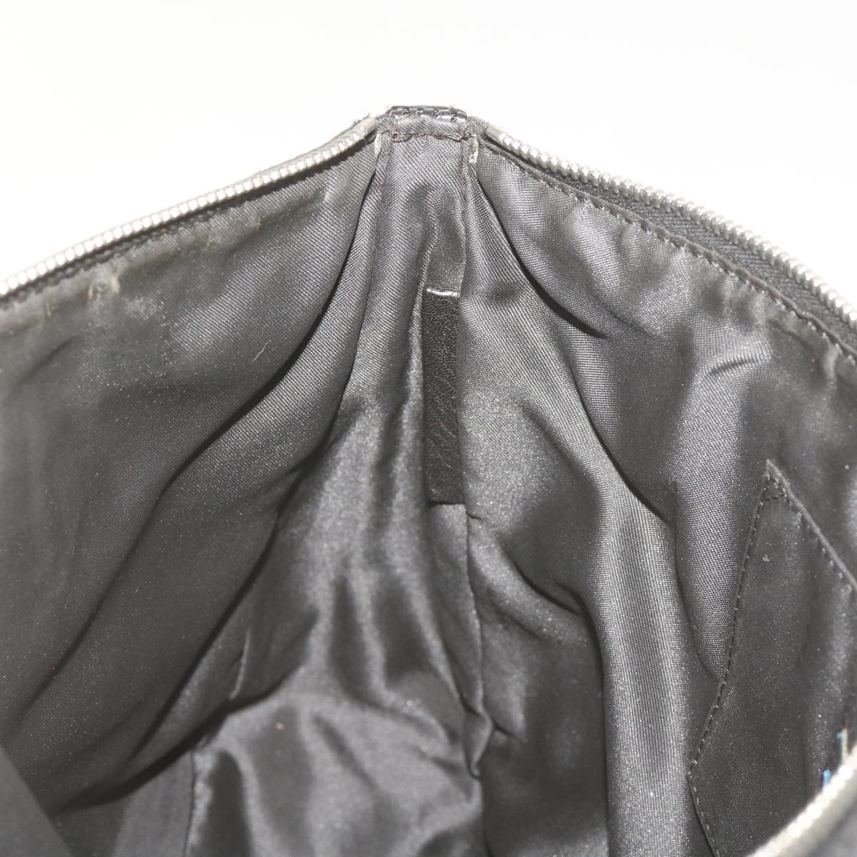 FENDI Hand Bag Leather Black Auth 68245