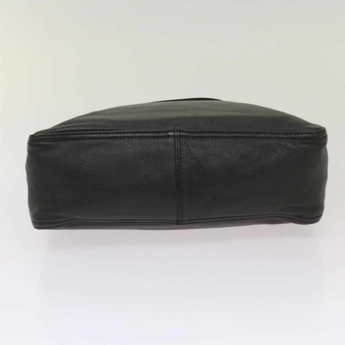 FENDI Hand Bag Leather Black Auth 68245