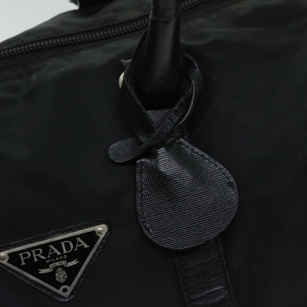 PRADA Boston Bag Nylon Black Auth 68257