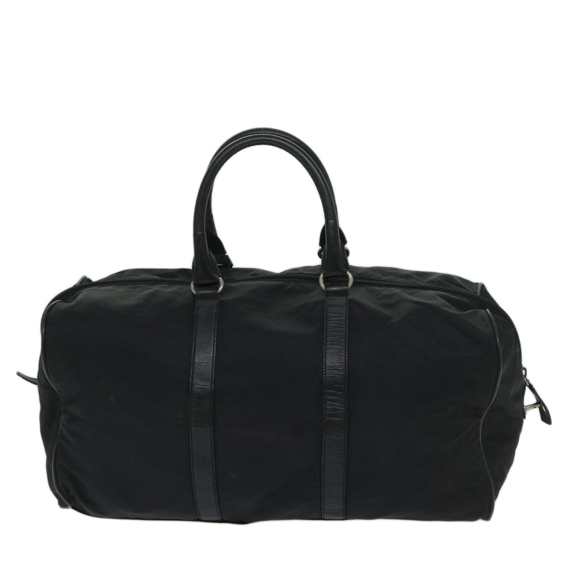 PRADA Boston Bag Nylon Black Auth 68257