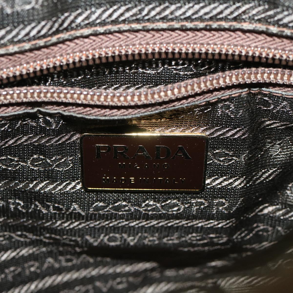 PRADA Quilted Chain Shoulder Bag Nylon Brown Auth 68274