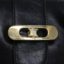 CELINE Hand Bag Leather Black Auth 68292-18