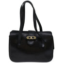 CELINE Hand Bag Leather Black Auth 68292-13