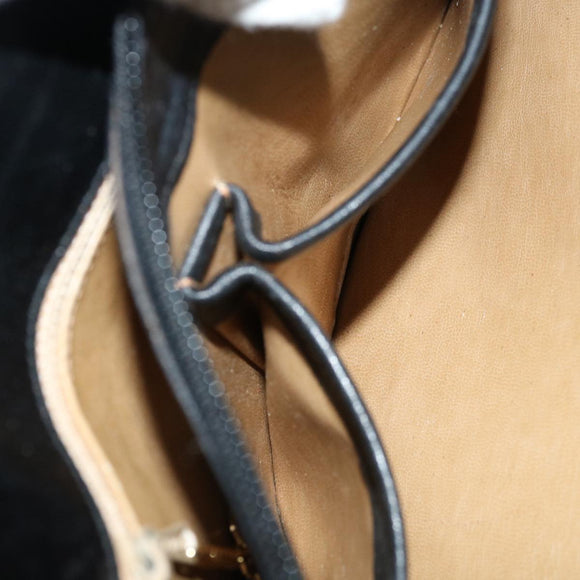 CELINE Hand Bag Leather Black Auth 68292