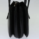 CELINE Hand Bag Leather Black Auth 68292-3