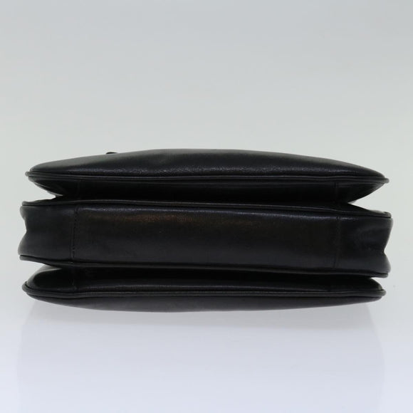 CELINE Hand Bag Leather Black Auth 68292