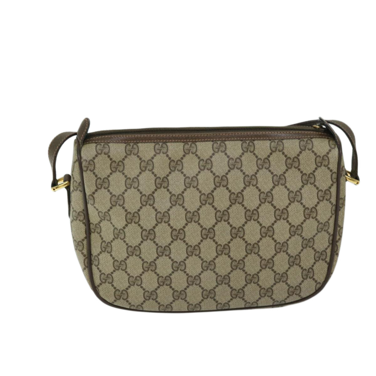 GUCCI GG Supreme Web Sherry Line Shoulder Bag PVC Beige 89 02 077 Auth 68322 - 0