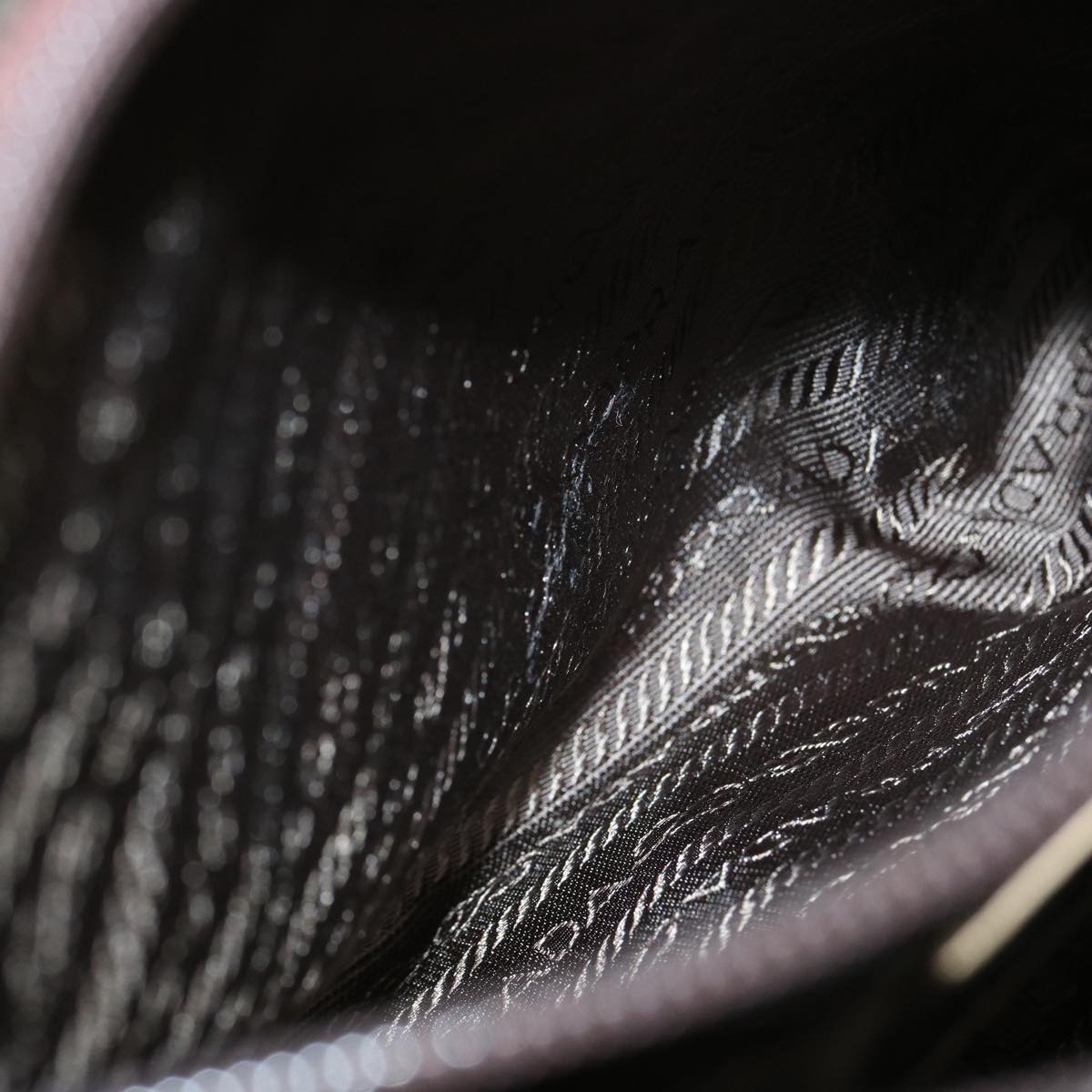 PRADA Hand Bag Nylon Leather Khaki Auth 68335