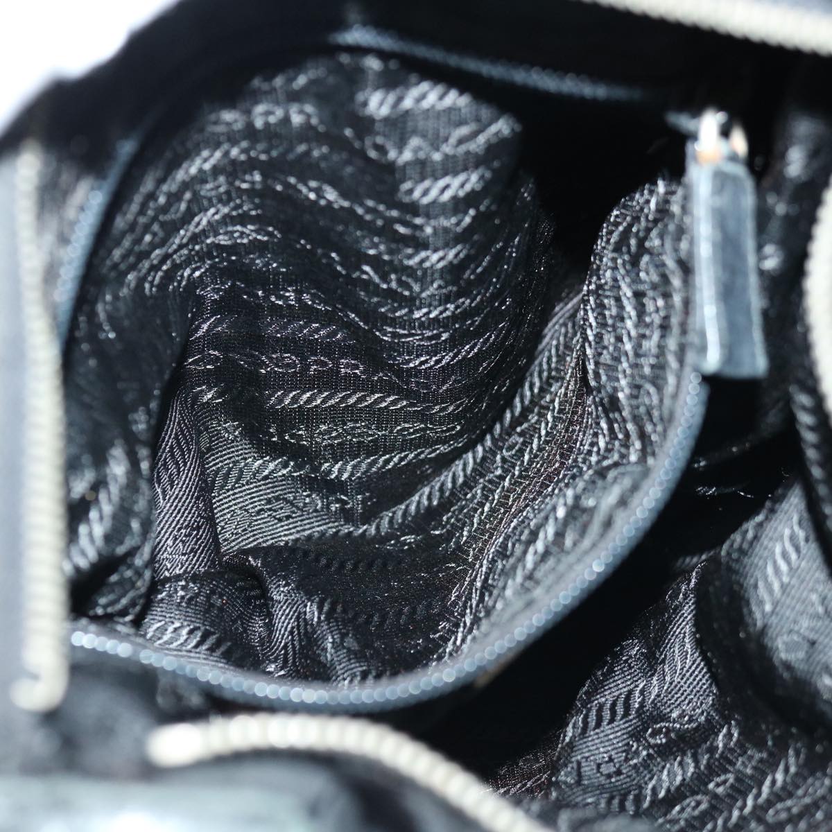 PRADA Shoulder Bag Nylon Leather Black Auth 68336