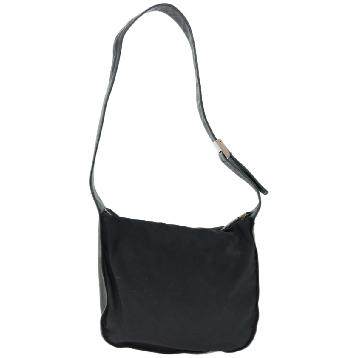 PRADA Shoulder Bag Nylon Leather Black Auth 68336 - 0