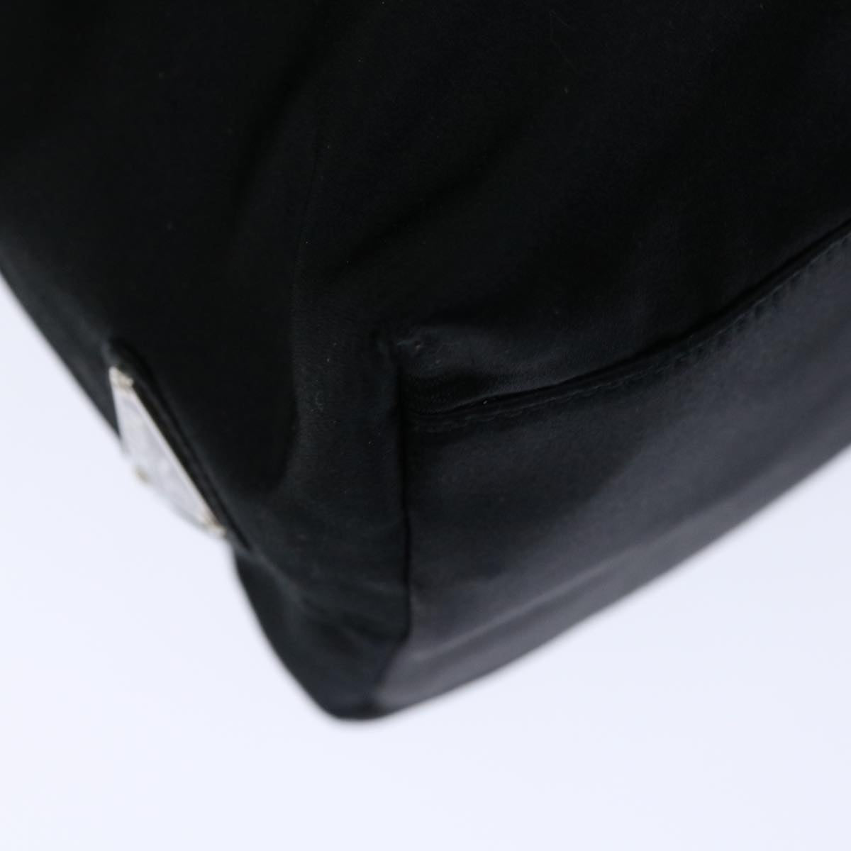 PRADA Shoulder Bag Satin Black Auth 68341