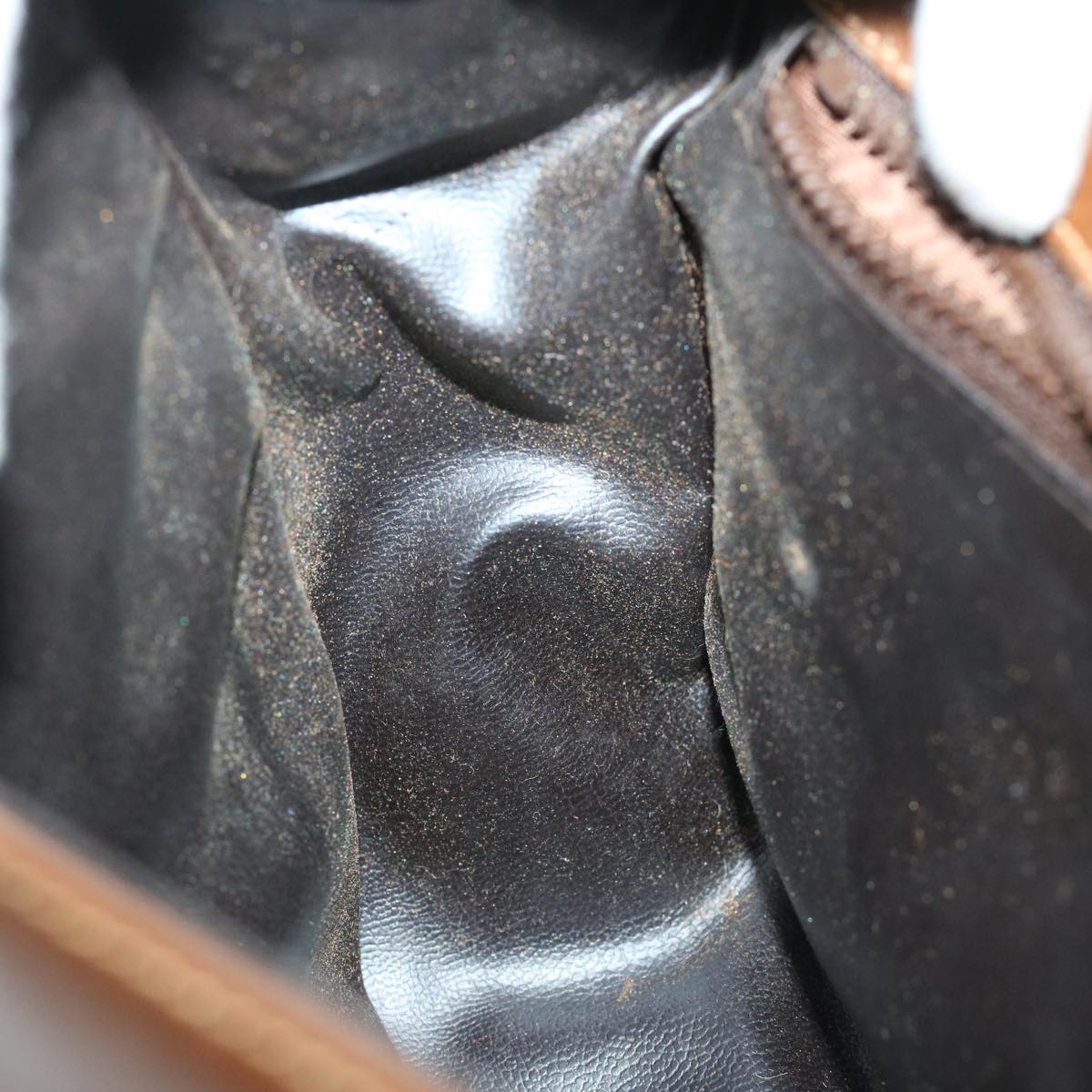 CELINE Shoulder Bag Leather Brown Auth 68342