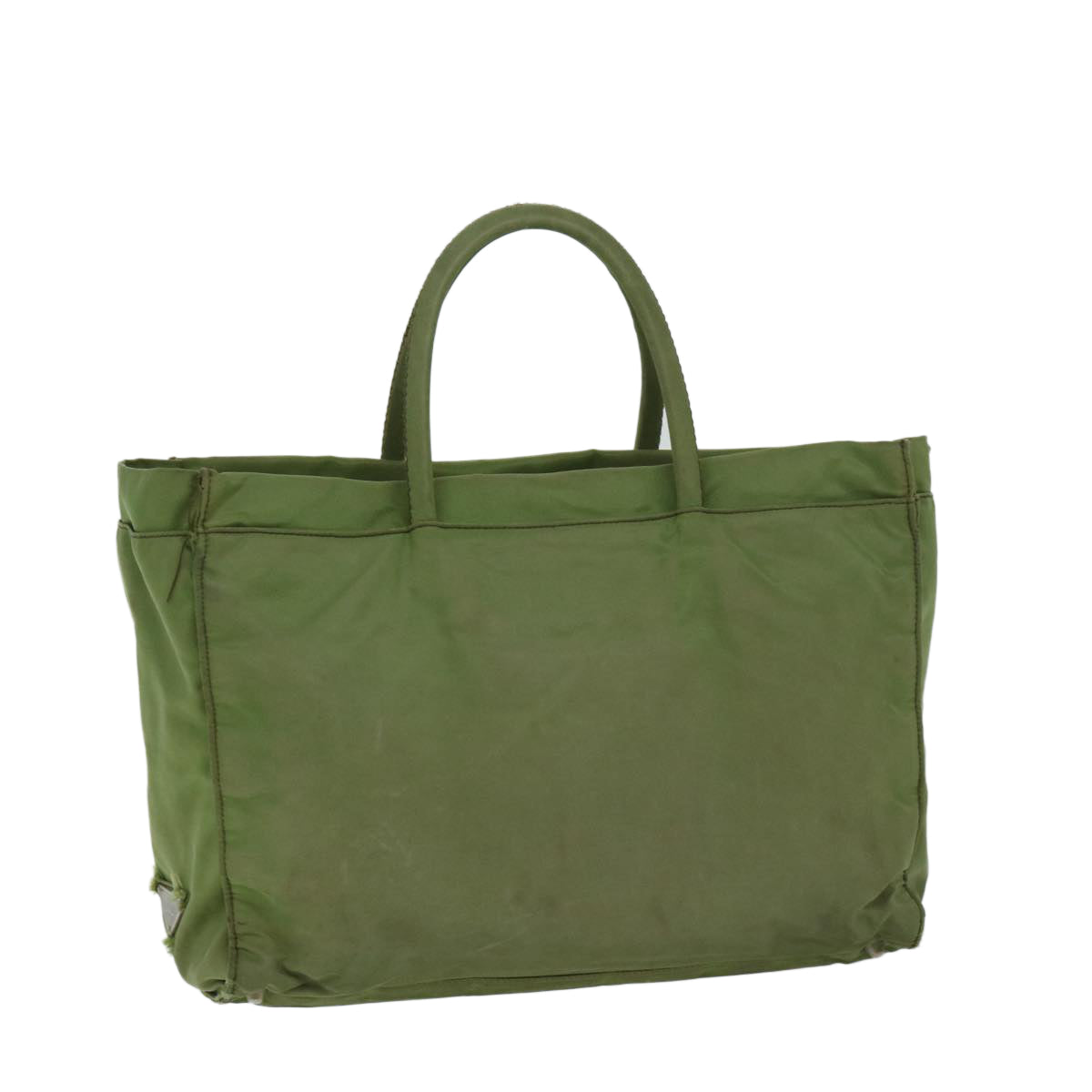 PRADA Hand Bag Nylon Green Auth 68343