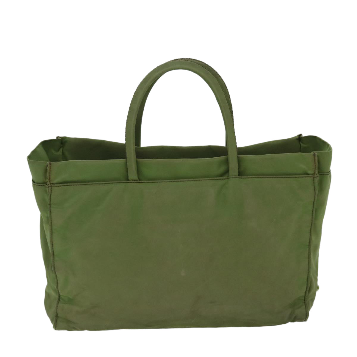 PRADA Hand Bag Nylon Green Auth 68343 - 0