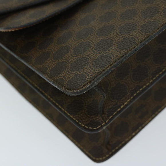 CELINE Macadam Canvas Hand Bag PVC Brown Auth 68360