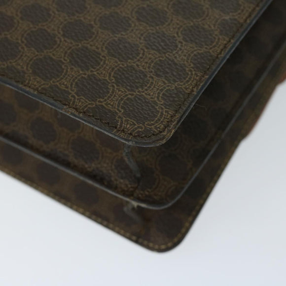 CELINE Macadam Canvas Hand Bag PVC Brown Auth 68360