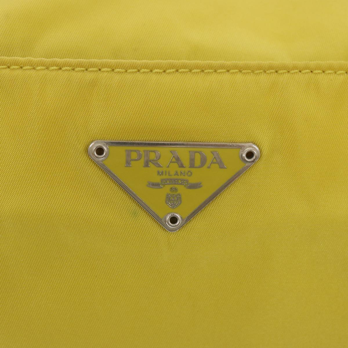 PRADA Shoulder Bag Nylon Yellow Auth 68364