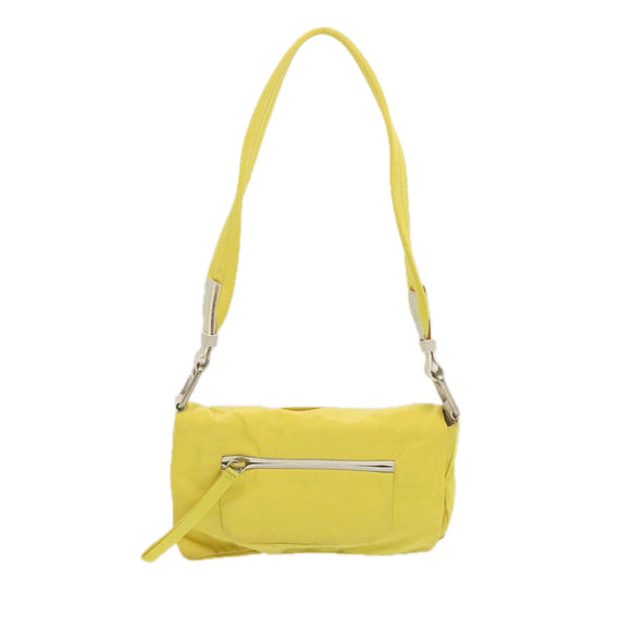 PRADA Shoulder Bag Nylon Yellow Auth 68364