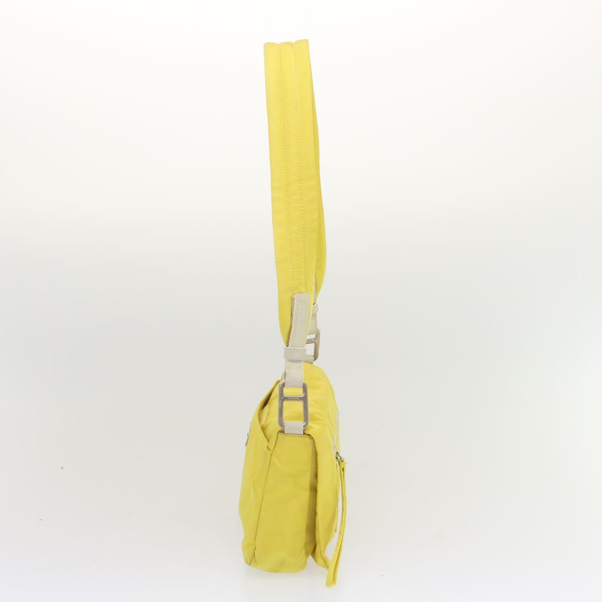 PRADA Shoulder Bag Nylon Yellow Auth 68364