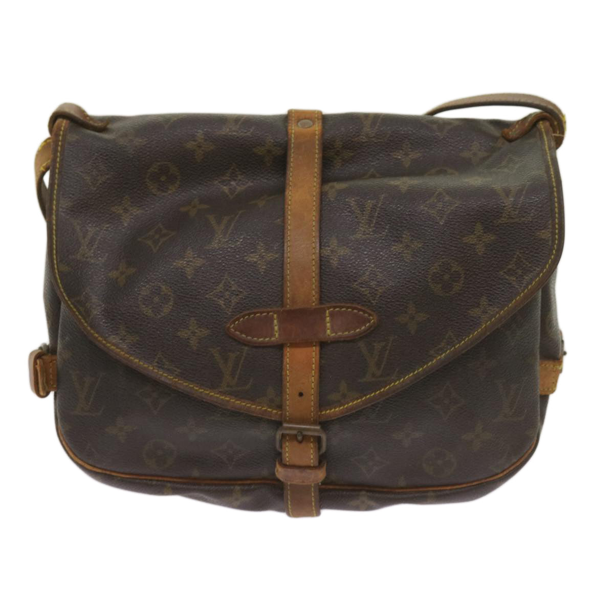 LOUIS VUITTON Monogram Saumur 30 Shoulder Bag M42256 LV Auth 68376